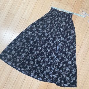Vintage Floral Maxi Slit Skirt